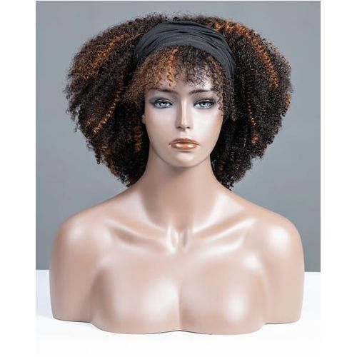 Tinted Brown Spring Bouncy Kinky Women Headband Wig