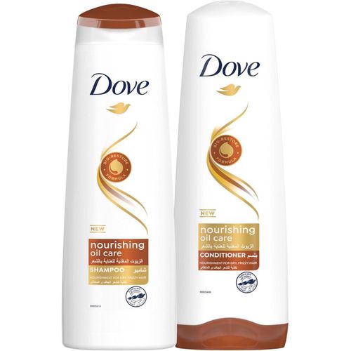 Dove Shampoo for frizzy and dry hair, Nourishing Oil Care, nourishing care for up to 100% smoother hair,400ml Plus A Conditioner 320ml.