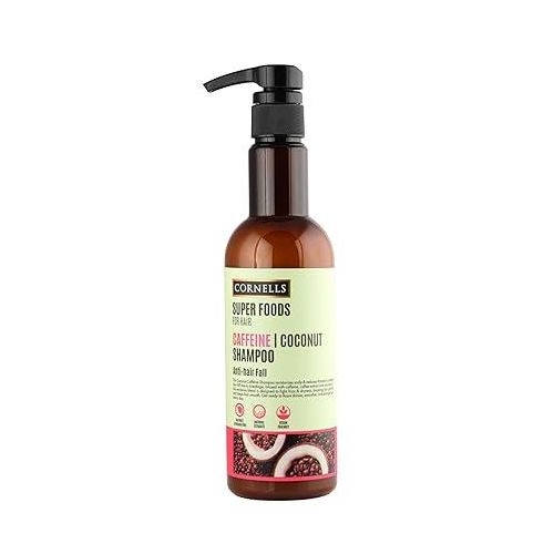 Cornells Super Foods For Hair Caffeine Coconut Shampoo For Men & Women -Anti Hair Fall Shampoo ,Sulphate & Paraben Free ,Hair Care