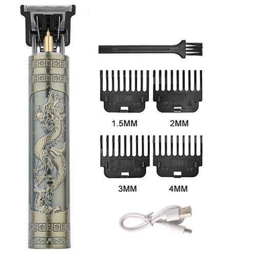 Vintage Hair Clipper Hair Trimmer Electric Shaver USB Cordless - Professional Grooming Kit for Men with 4 Combs guides