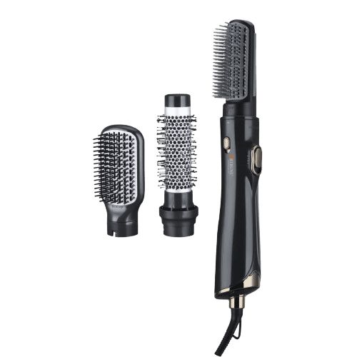Rebune RE-2204-3 Hair Styler with 3 Brushes, 2 Heat Levels and Cool Air, 1200 Watts - Black (2YRs WRTY)