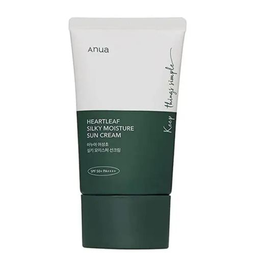 Anua heartleaf silky suncream- SPF 50+ PA++++ Heartleaf extract for soothing Lightweight hydration Silky, non-greasy finish