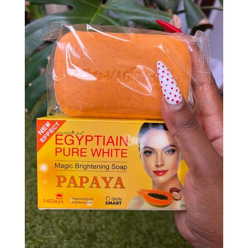 Egyptian Pure White Whitening Soap – Glutathione, Collagen & Milk – 135g – Skin Brightening & Anti-Aging