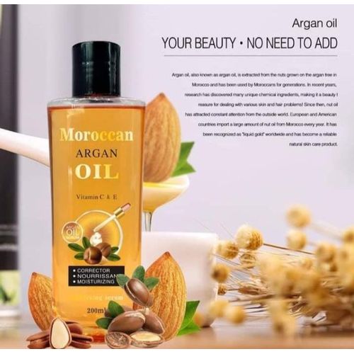 Moroccan Argan Oil Nature Secret With Vitamin C&E Lightening Oil For corrector, Nourrissant, Moisturizing - 200ml