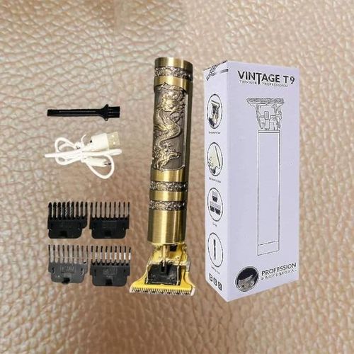Long Working Time Professional Vintage T9 Golden Dragon Metal Rechargeable Electric Hair Clipper Trimmer Machine