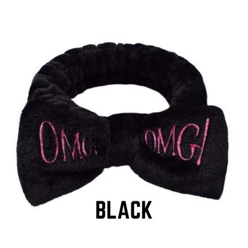OMG Cute & Comfy Headband -Black Fleece Fuzzy Women Stretchy Soft for Hair