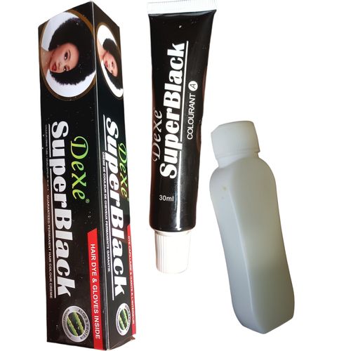 Dexe Super Black (Superblack) Hair Dye Permanent With Developer & Gloves