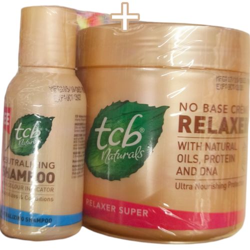 TCB Naturals Relaxer Super + Revitalizing Shampoo ,