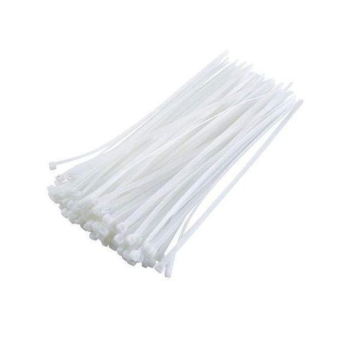 Cable Ties 100 MM*2.5 MM White Nylon Zip Wire Organiser Standard Quality Flexible SELF Locking TIE (1 Pack of (100 Piece))