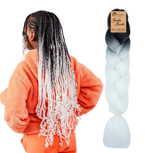 Ombré Braids KE B33 Ombre Braid White Ombre Braiding Hair Snow white Jumbo Braid