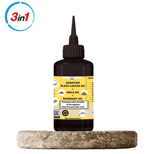 Mekis Jamaican Black Castor + Amla + Rosemary Oil–Promotes Hair Growth & Prevent Greying Of Hair