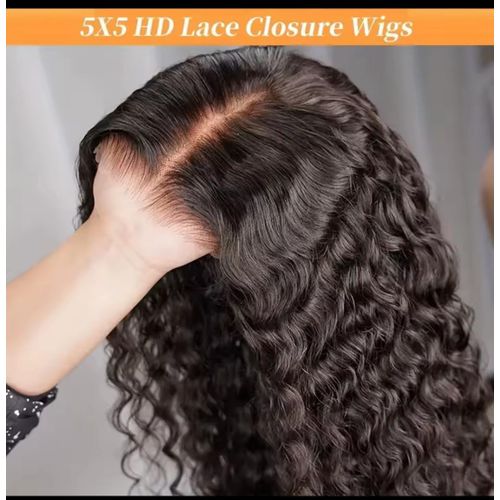 Fashion Classic Water curl 5by5 glue less wig (16)