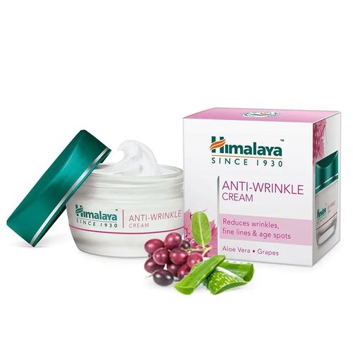 Himalaya Anti-Wrinkle Cream for Men/Women with Aloe Vera & Grapes Extracts to Reduce Wrinkles, Fine Lines & Age Spots