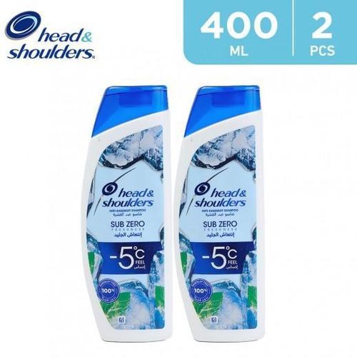 Head & Shoulders Sub-Zero Freshness Anti-Dandruff Shampoo for Oily Scalp-400 ml (2 Pcs)