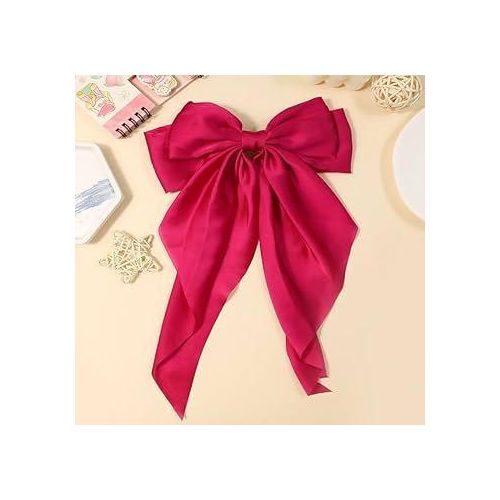 pink hair bow satin