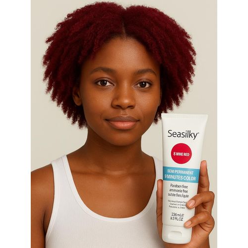 Seasilky Red Hair Dye- Wine Red Semi-permanent Hair Color- Instant Hair Color-Long Lasting-No Hair Damage