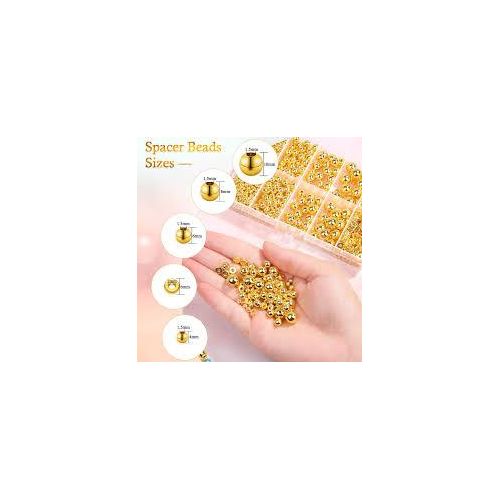 50pc Gold Plated Spacer Beads For Micro Locks/ DIY