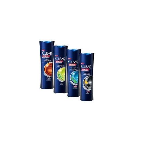 Clear 4-PACK Anti-Dandruff,Scalp Care,Anti-Hair-Fall Men and Anti-Itch Control Shampoo with FREE Bath Shower Loofah Sponge.
