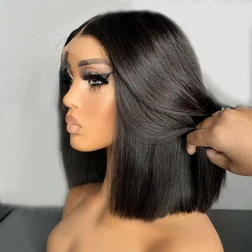 Fashion Idol Human STYLE ICON Nature Hair 13*4 Lace Wig HWL SMART color 1B Black 8 Inch Lace Human Nature Bob Hair Wig For Women