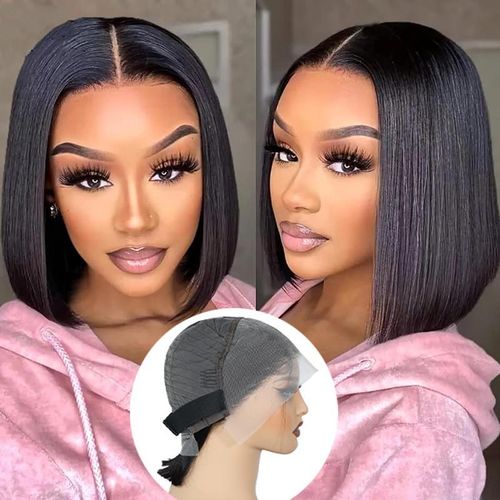 Fashion Idol Human STYLE ICON Nature Hair Wig HWL SMART color 1B Black 13*4 8 Inch Lace Human Nature Bob Hair Wig For Women