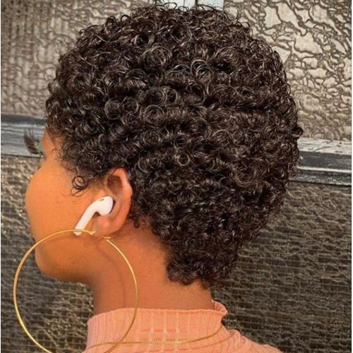 Short Brazilian Human Hair Wig #1B