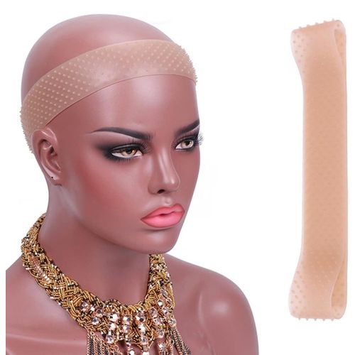 No-Slip Wig Grip Band Transparent Silicone Wig Band Comfort Head Hair Band Extra Hold Wig Headband Adjustable Women Hair Wig Band (Transparent Light Brown)