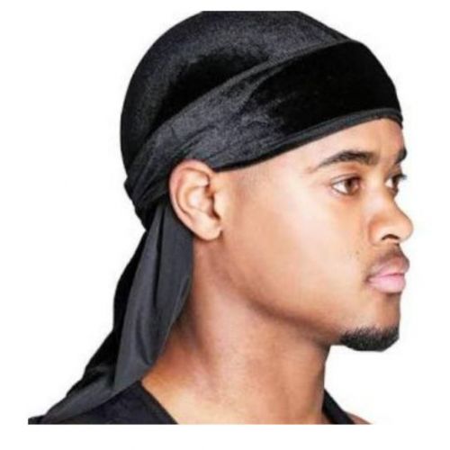 360 Waves Velvet Durag- Do Rag Cap- Black