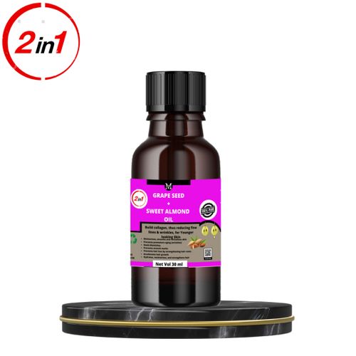 Mekis Grapeseed &Sweet Almond Oil-30Ml,For Dull &Uneven Skin Tone,