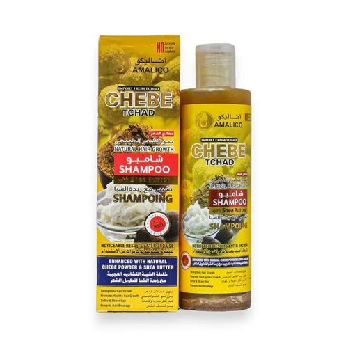 AMALICO Shea Butter & Chebe natural hair growth Shampoo. Moisturizes, Promote hair growth, Prevent hair loss, Hair Breakage, Remove Dandruffs, Cleans hair & Scalp, Softens & Shines hair