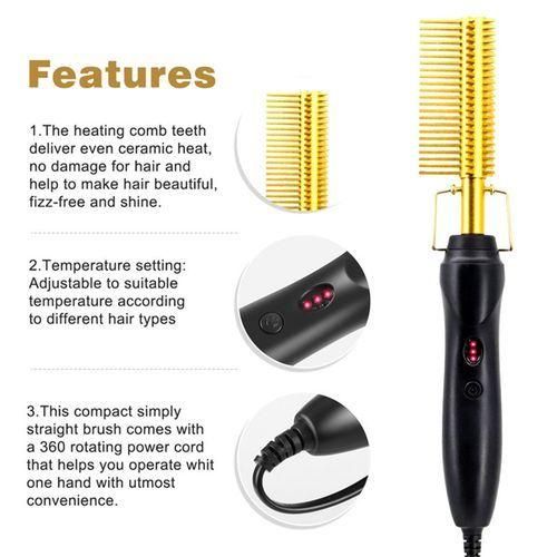 Hot Comb,Electric Heating Comb,Ceramic Comb Curling Straightener