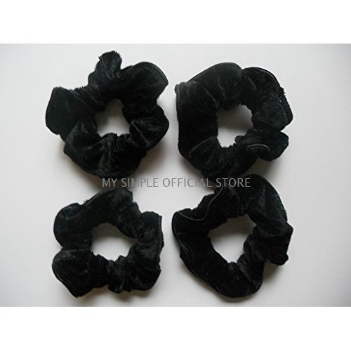 Black Velvet Hair Scrunchies Ponytail Holder (Big Size)