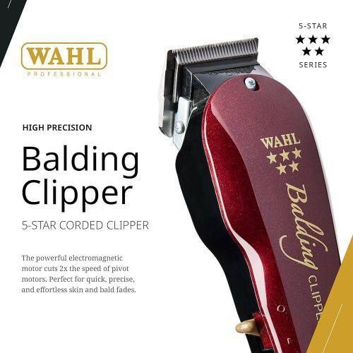 Professional 5 Star Balding Clipper, Corded V5000 Electromagnetic Motor, for Ultra-Close Trimming