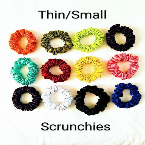12 in 1 Hair Fashionable Thin/Skinny/Small Satin Scrunchies