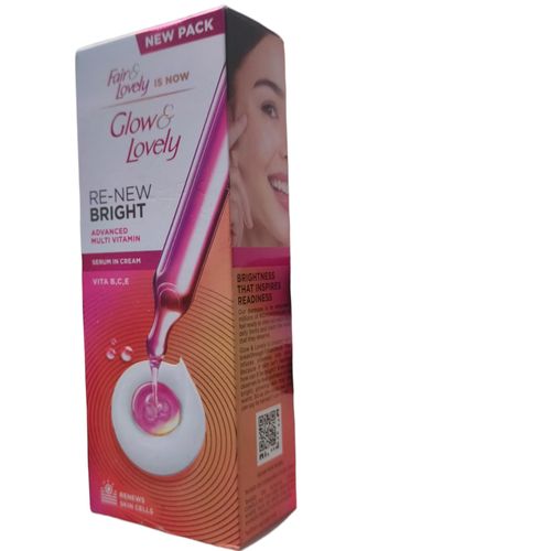 Fair & Lovely Glow & Lovely RE-NEW BRIGHT Advanced Multivitamin Serum In Cream With Vitamin B C E nk