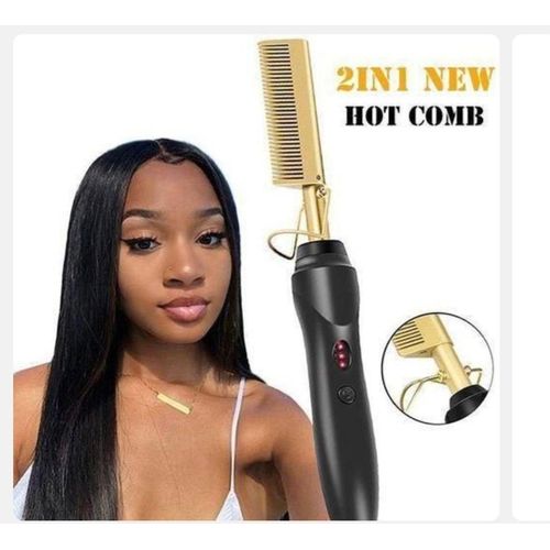 Electric Hot Comb Hair Straightener-Ceramic heated pressing for smooth,Sleek Haircomb