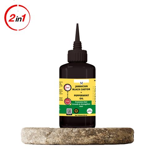 Mekis Jamaican Castor Oil & Peppermint Oil –Prevent Hair Breakage,Promote Growth & Strengthen Hair,