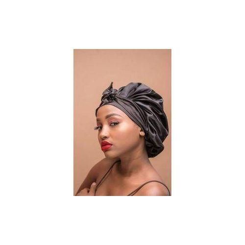 Satin Silk Sleep Bonnet Sleep -Black