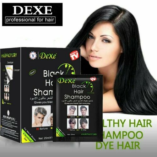 Dexe Black Hair Shampoo/Instant Quick Hair Dye -(10 Pcs ) UNISEX