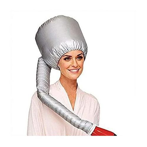 Portable Hair Dryer Bonnet Heat Cap Blow Dryer Attachment - Adjustable Silver