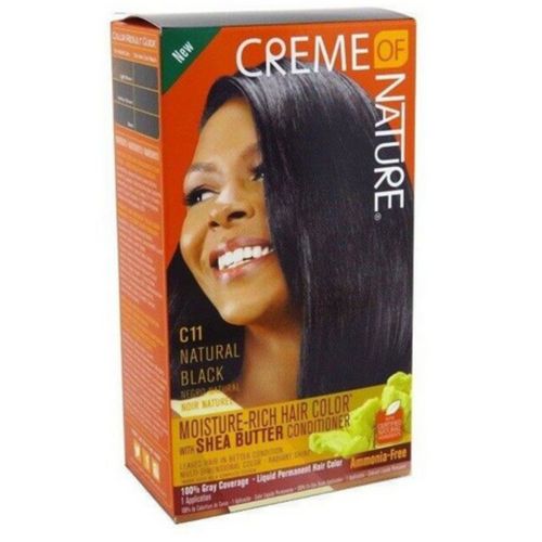 Creme Of Nature Moisture-Rich Hair Colour Dye With Shea Butter Conditioner C11 Natural Black