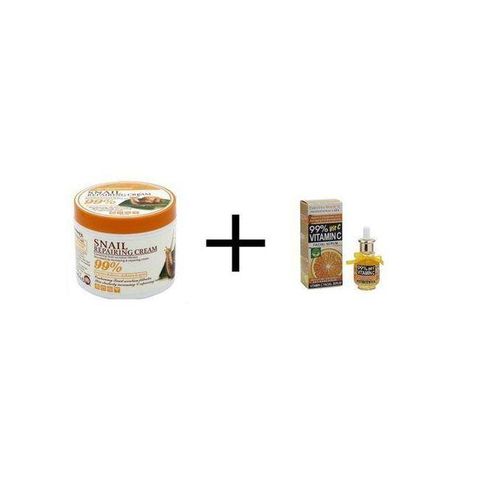 Fruit Of The Wokali Snail Repairing Anti-aging Cream+Vitamin C Facial Serum