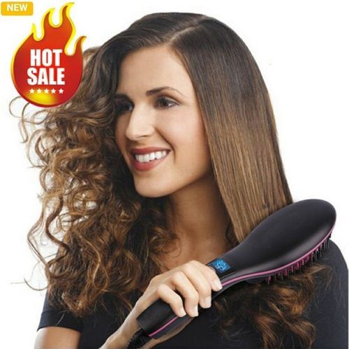 Simply Straight LCD Display Ceramic ElectricHair Brush Straightner