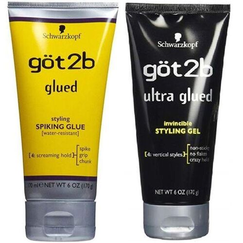Got2B Glued Spiking Glue And Ultra Glued Invincible Styling Gel,