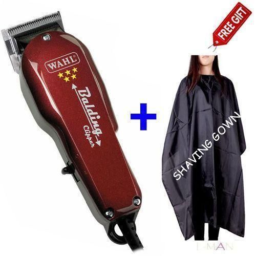 Daynee Wahl Professional Balding Clipper + Barber Shaving Gown Combo – Zero Cut Precision, Powerful Corded Shaver for Clean Bald Look and Fade Detailing