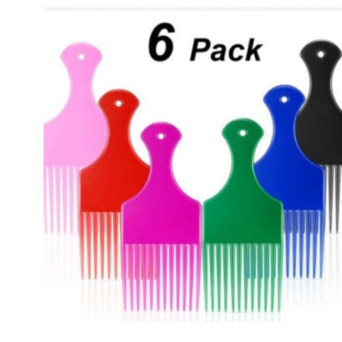 Afro Hair 6 Pack Wide Hair Pick + FREE GIFT