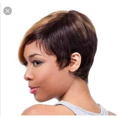 Pixie Cut Black Hair Wig for Women Gold + FREE GIFT Inside