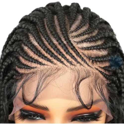 Half conrow front braided wig