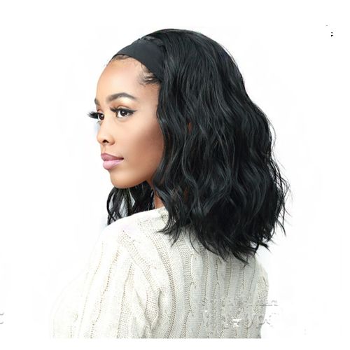 CURLY Soft Premium Synthetic Headband Wig +Free Wig Cap