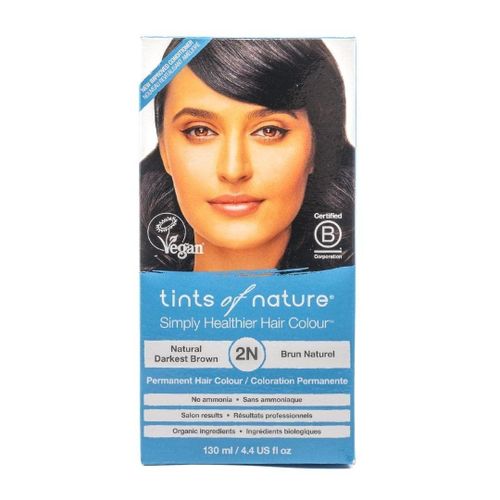 Tints of Nature 2N Natural Darkest Brown Permanent Hair Dye, Nourishes Hair and Covers Greys, Ammonia-Free