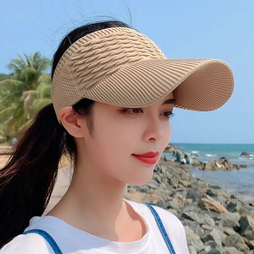 2 PCs New Women's Hat Empty Top Hat Breathable Adjustable Anti-UV Sun Hat Baseball Tennis Golf Running Travel Beach Outdoor Visor Caps 5.0